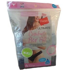 Hanes Comfort Flex Fit Tagless Thongs, 4-pack, NWT, 9/2XL